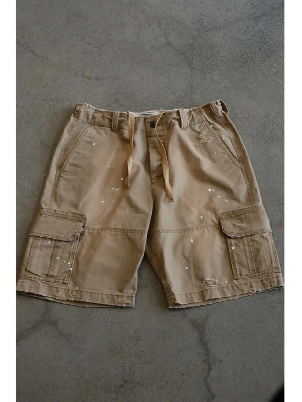 Paint-Splattered Cargo Shorts