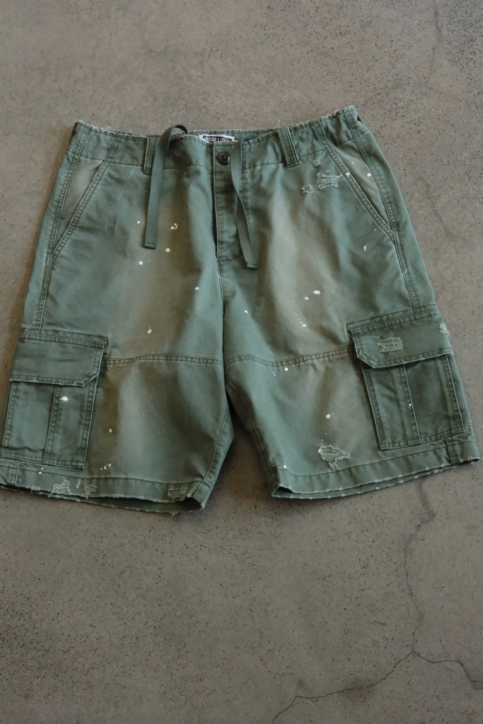 Paint-Splattered Cargo Shorts