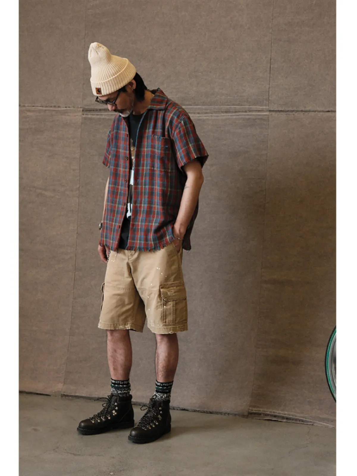Paint-Splattered Cargo Shorts