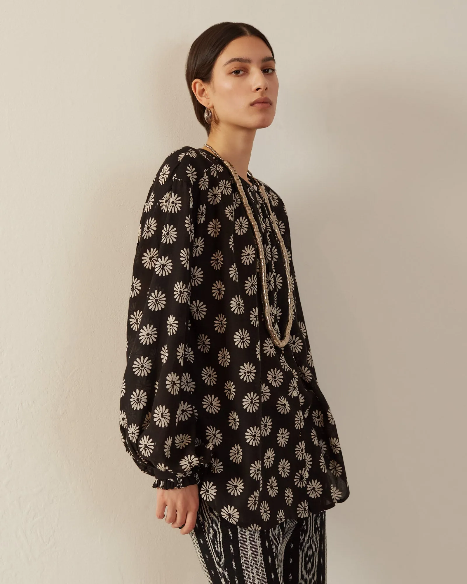 Painter Black Daisy Blouse
