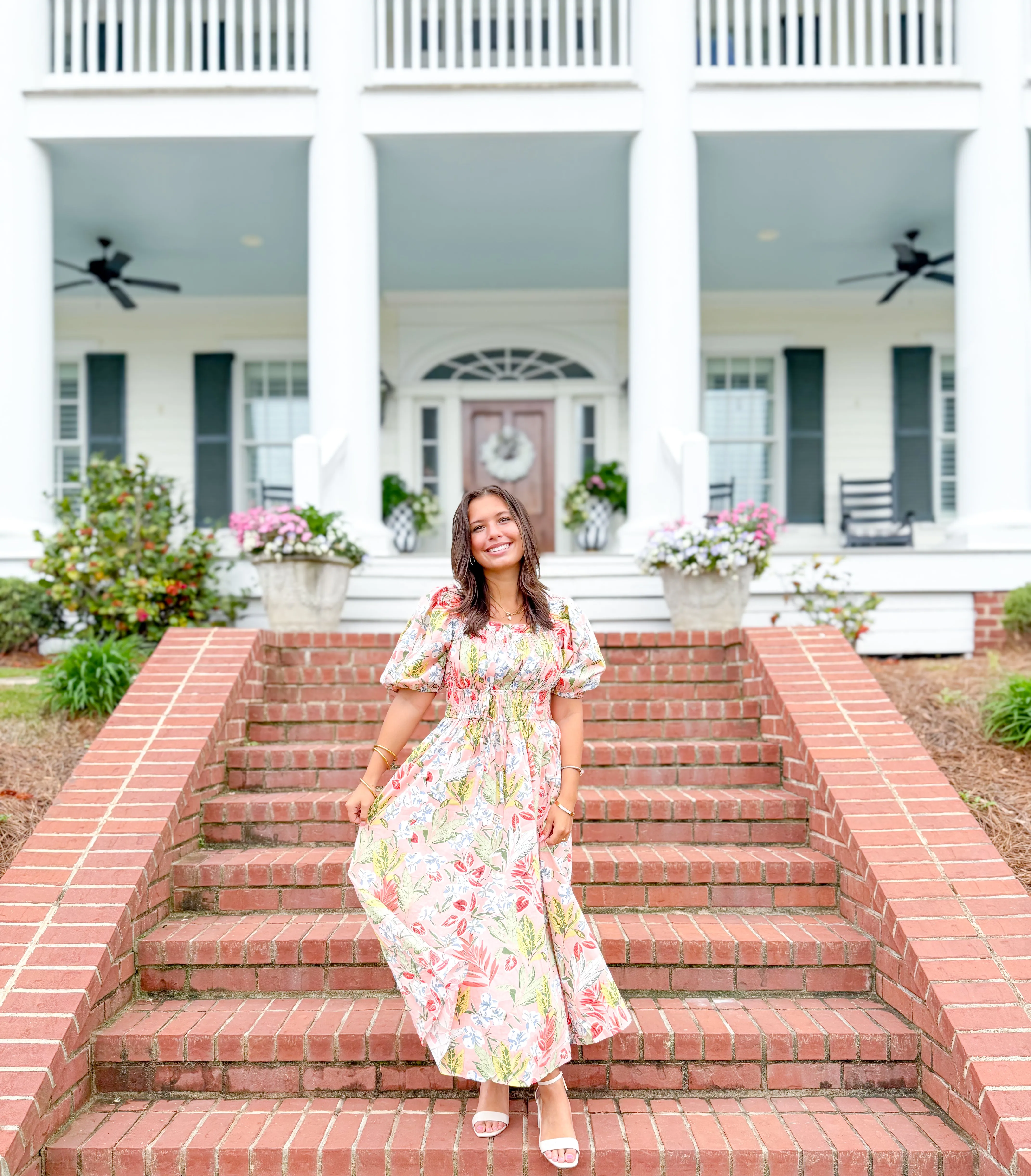 Paisley Floral Puff Sleeve Midi Dress