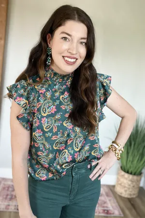 Paisley Flutter Top