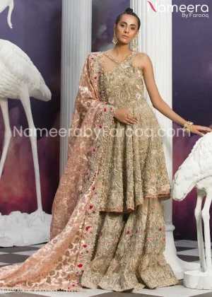 Pakistani Bridal Lehenga Online in Antique Work #BN175