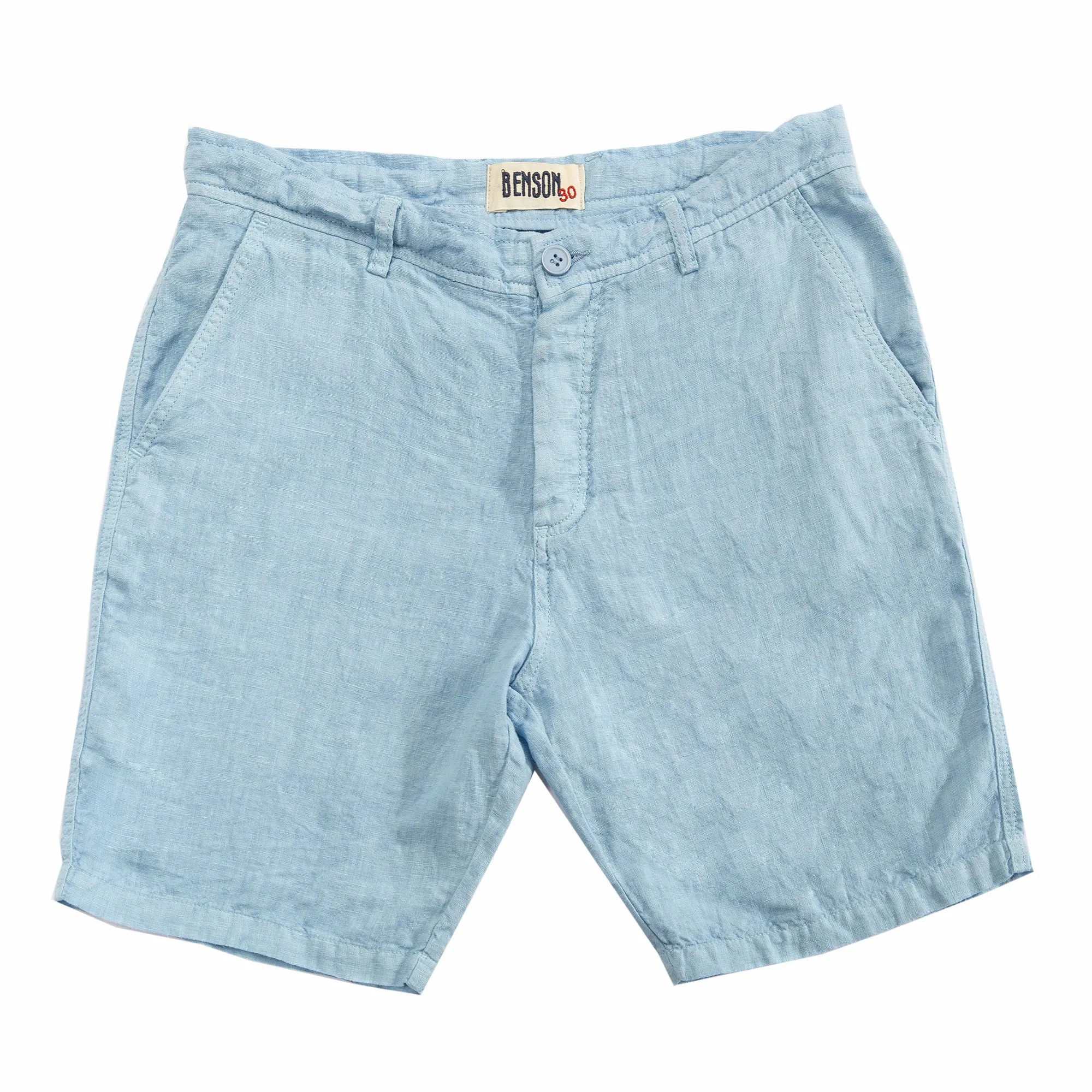 Palm Springs Pale Blue Linen Shorts