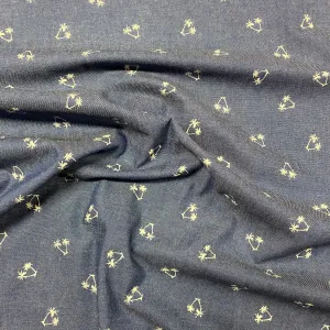 Palm Trees Chambray - Denim Blue
