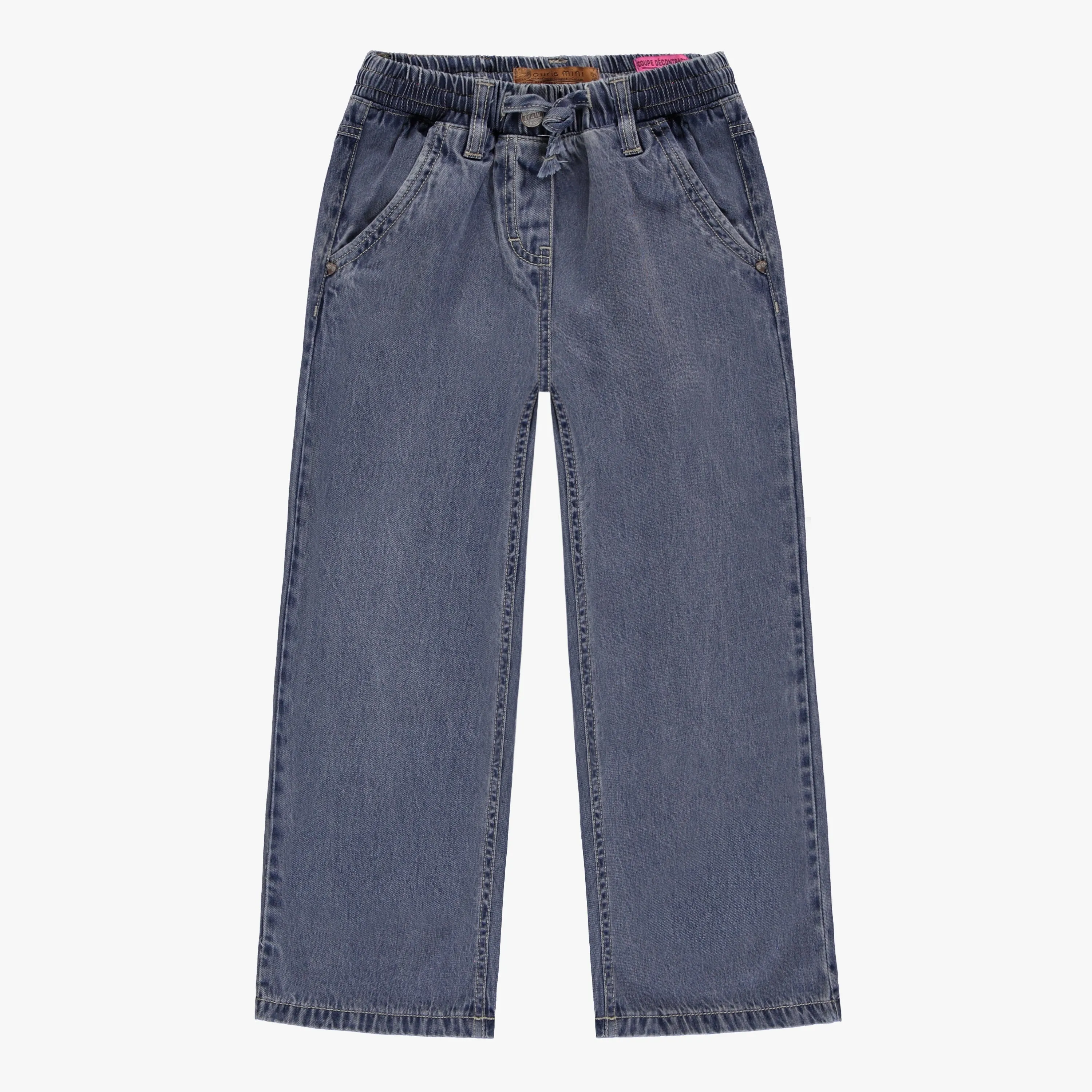 Pantalon bleu moyen en denim lyocell, enfant || Medium blue lyocell denim pants, child