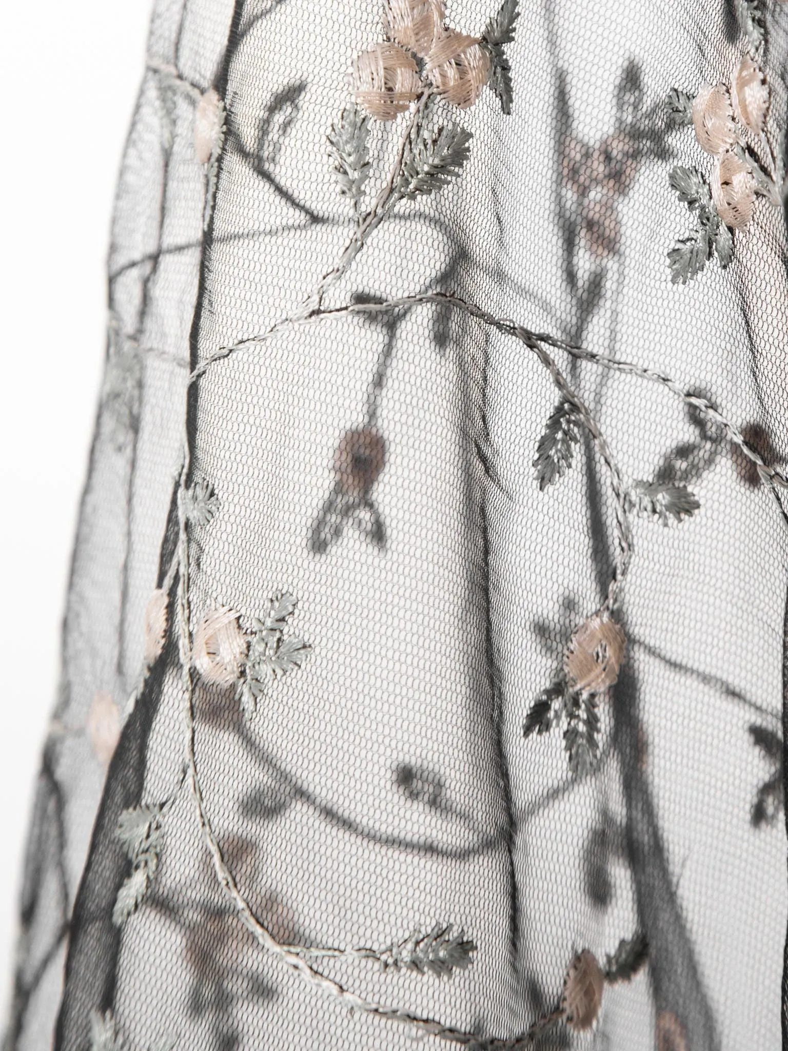Parien Embroidered Tulle-sleeve Top