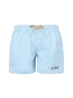 Patmos Jr seersucker striped mid-length swim shorts