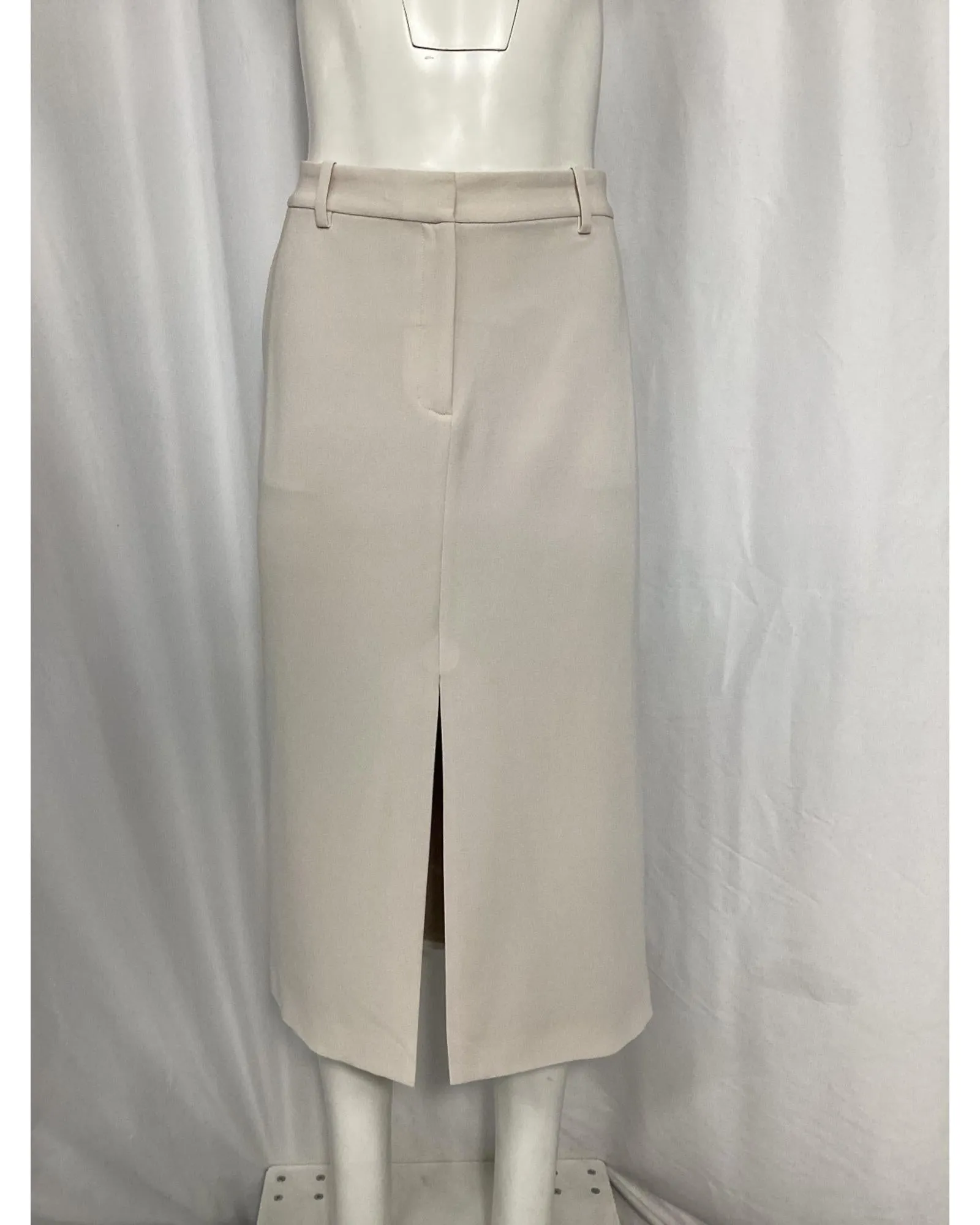 Pencil Skirt Front Slit Beige