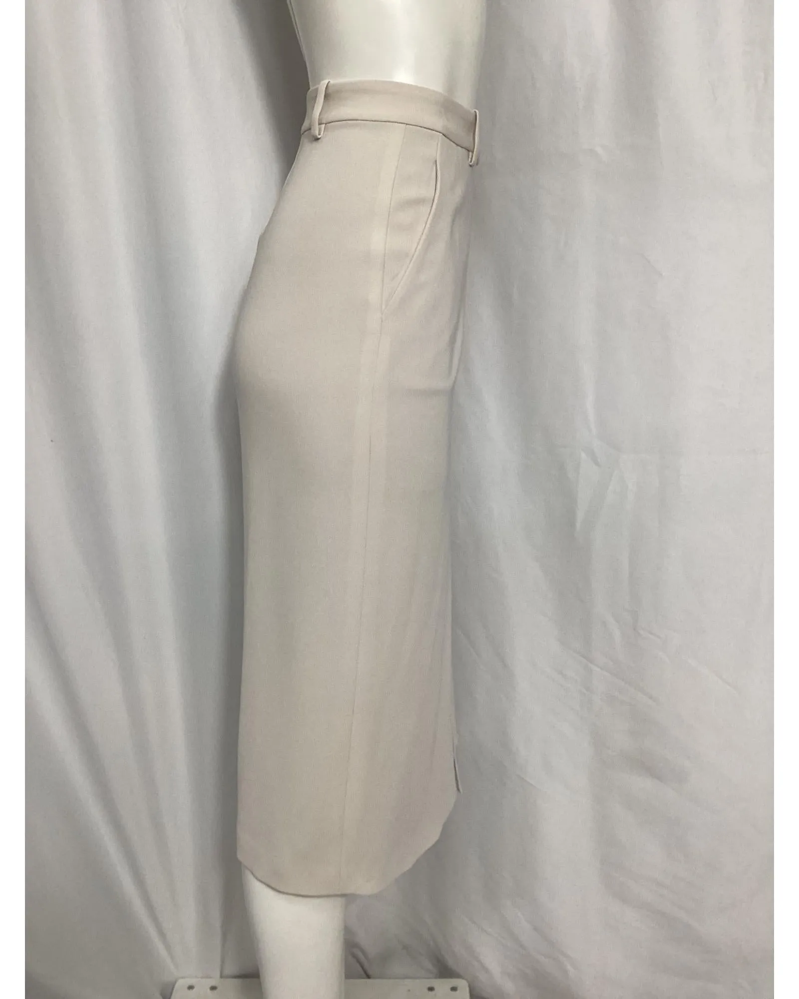 Pencil Skirt Front Slit Beige