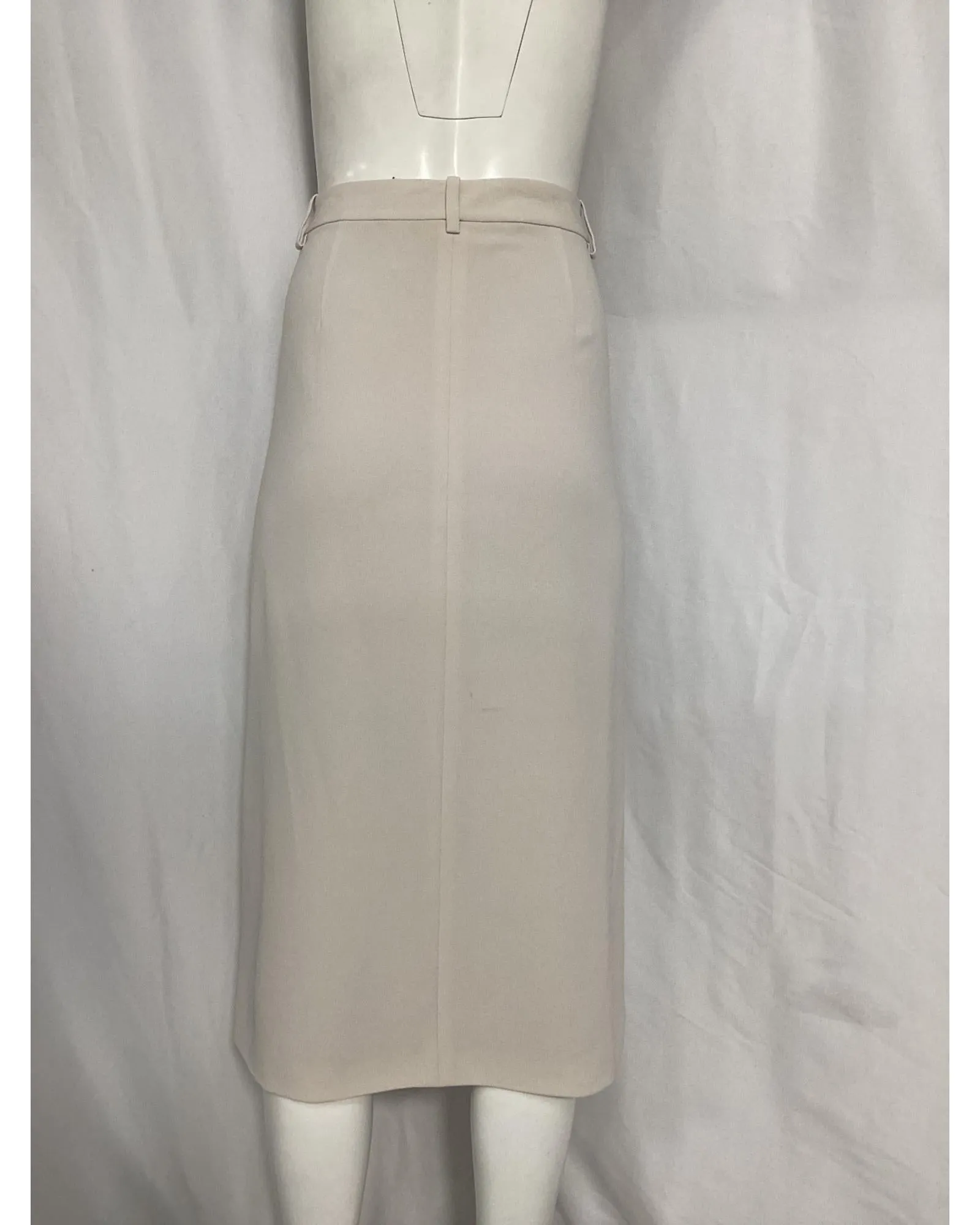 Pencil Skirt Front Slit Beige