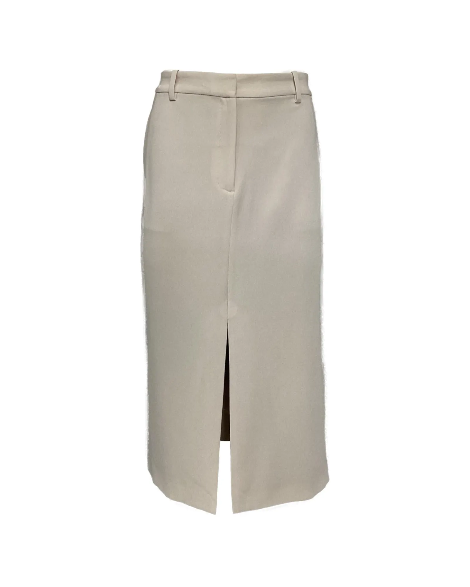 Pencil Skirt Front Slit Beige