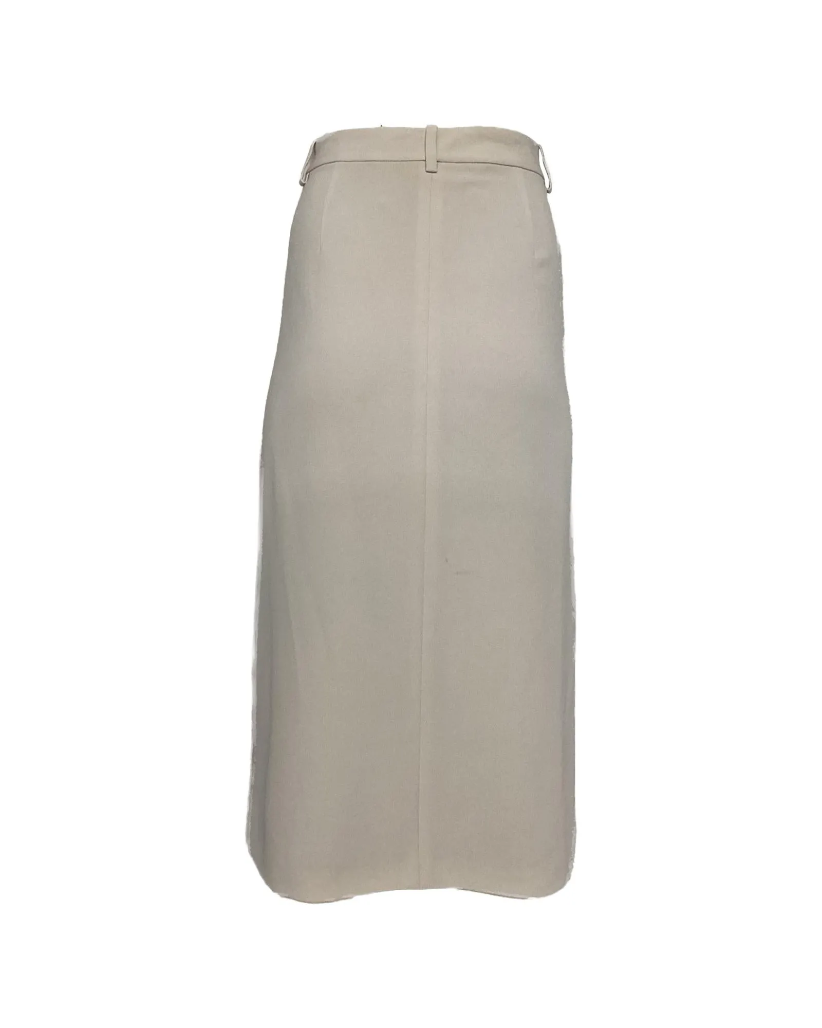 Pencil Skirt Front Slit Beige