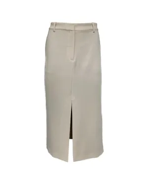 Pencil Skirt Front Slit Beige