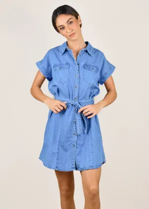 PENNI DRESS - DARK BLUE WASH