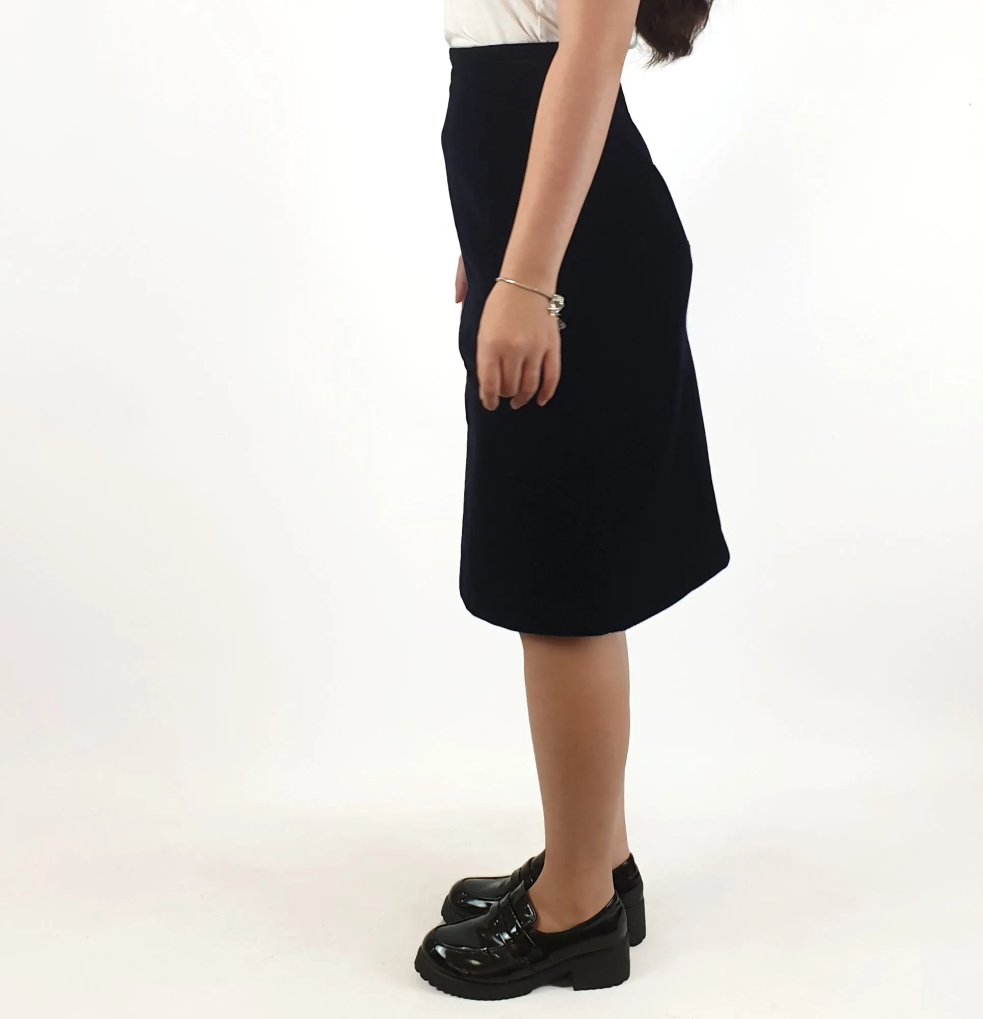 Peter Jensen navy cord pencil skirt size S (best fits 6-small 8)