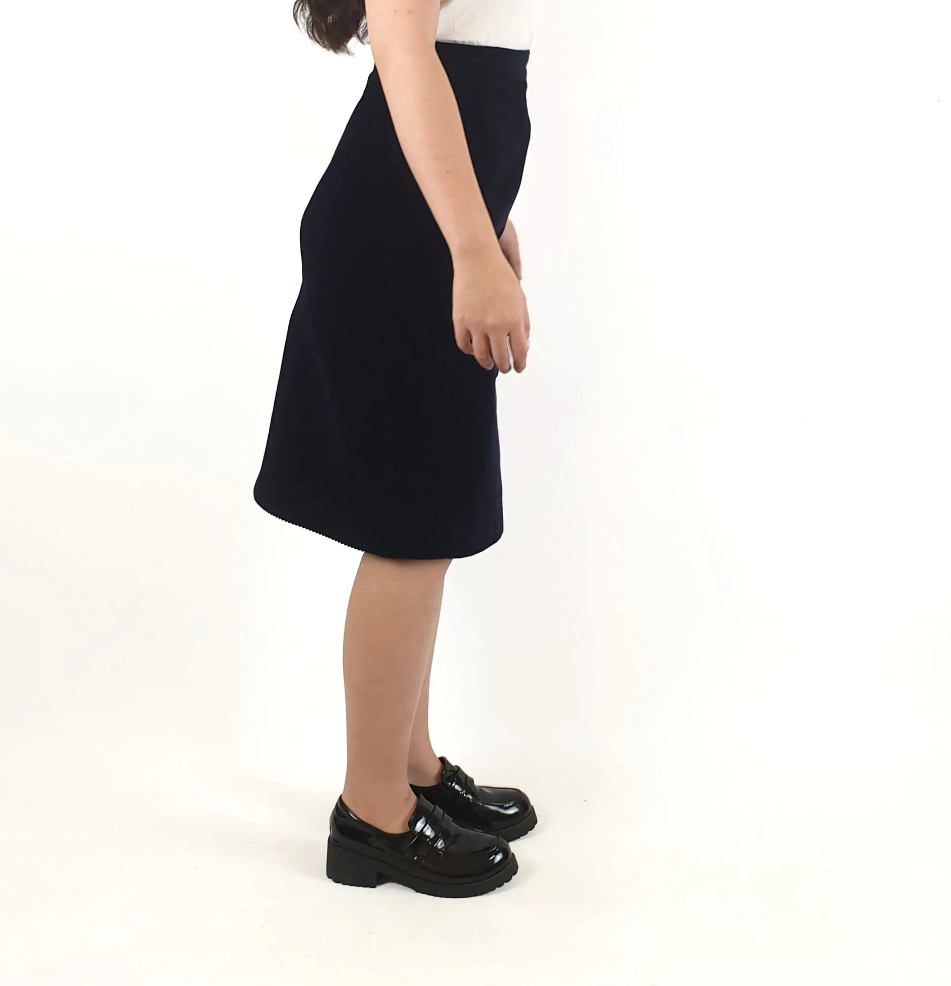Peter Jensen navy cord pencil skirt size S (best fits 6-small 8)