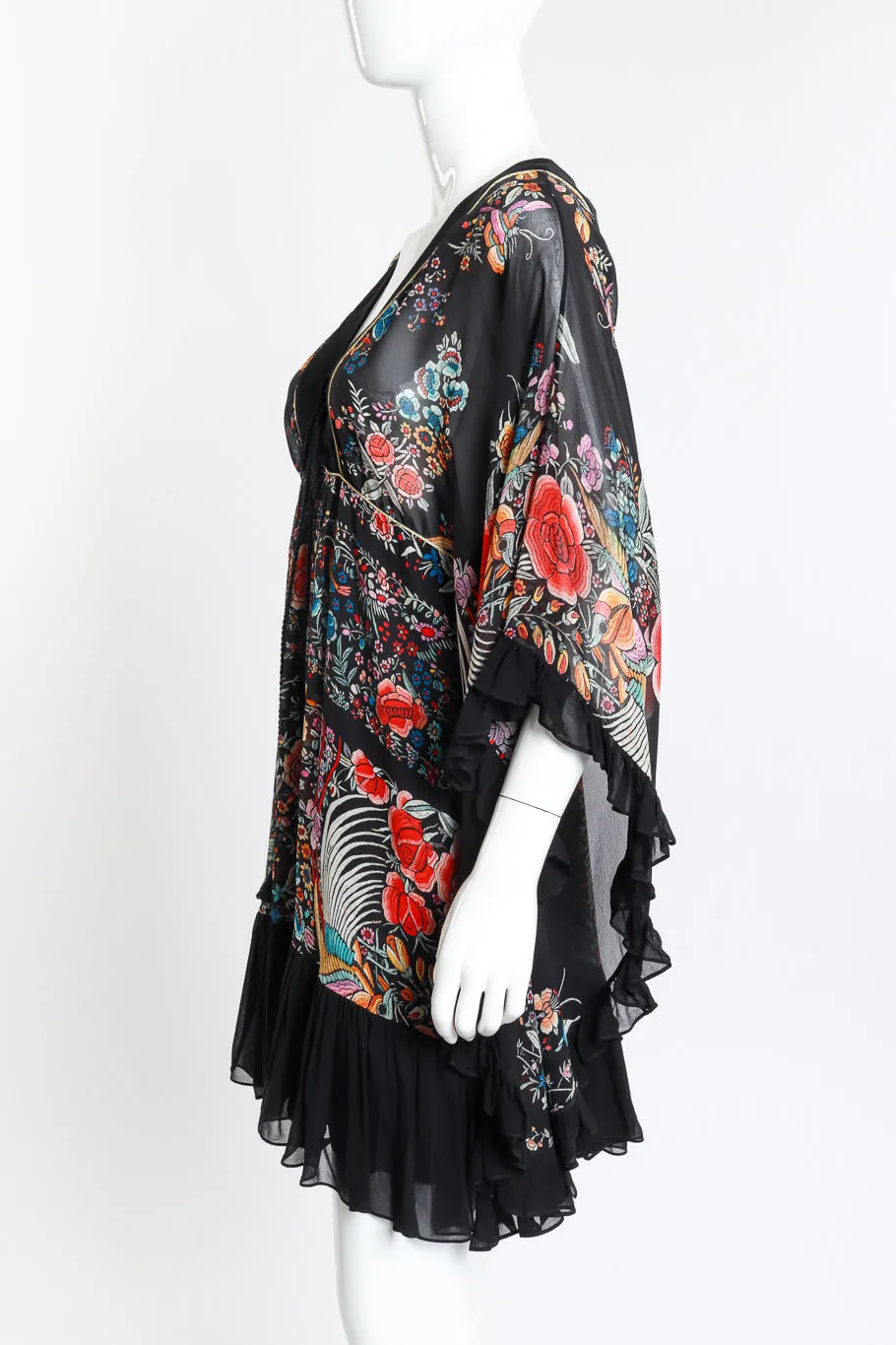 Piano Shawl Print Ruffle Dress