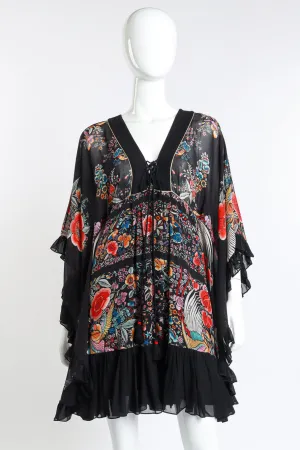 Piano Shawl Print Ruffle Dress