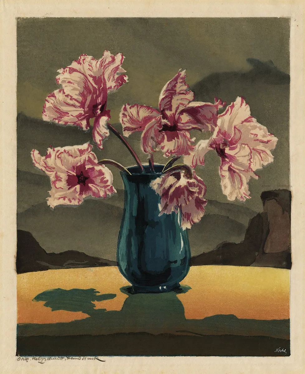 Pink and White Ruffled Tulips
