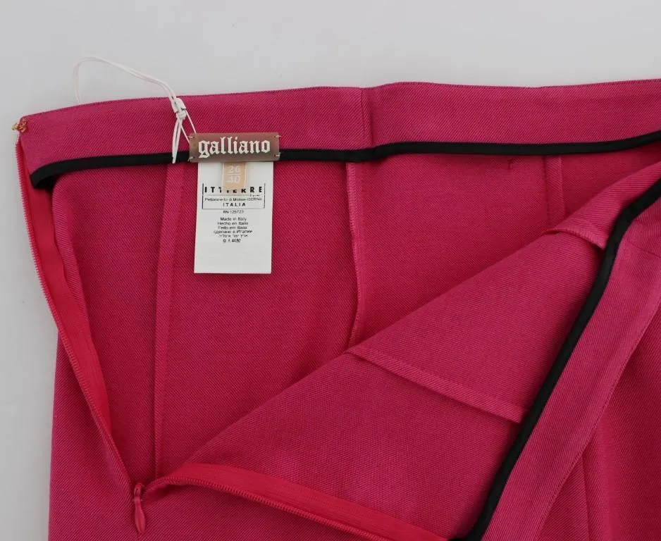 Pink Wool Stretch Pencil Skirt