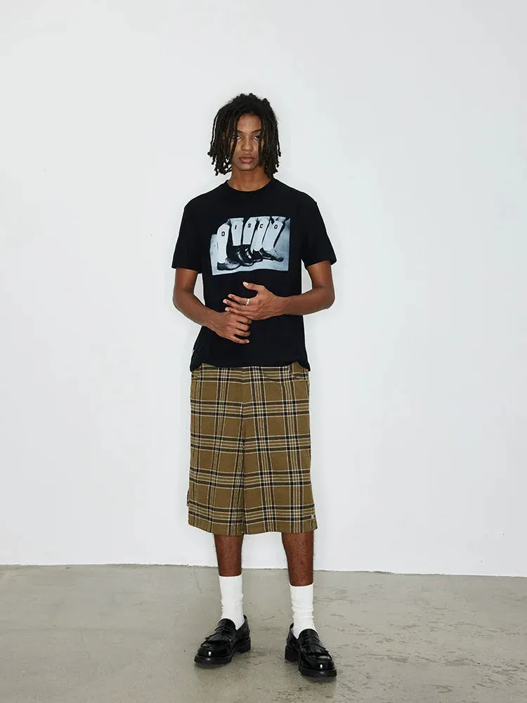 Plaid Knee-Length Shorts