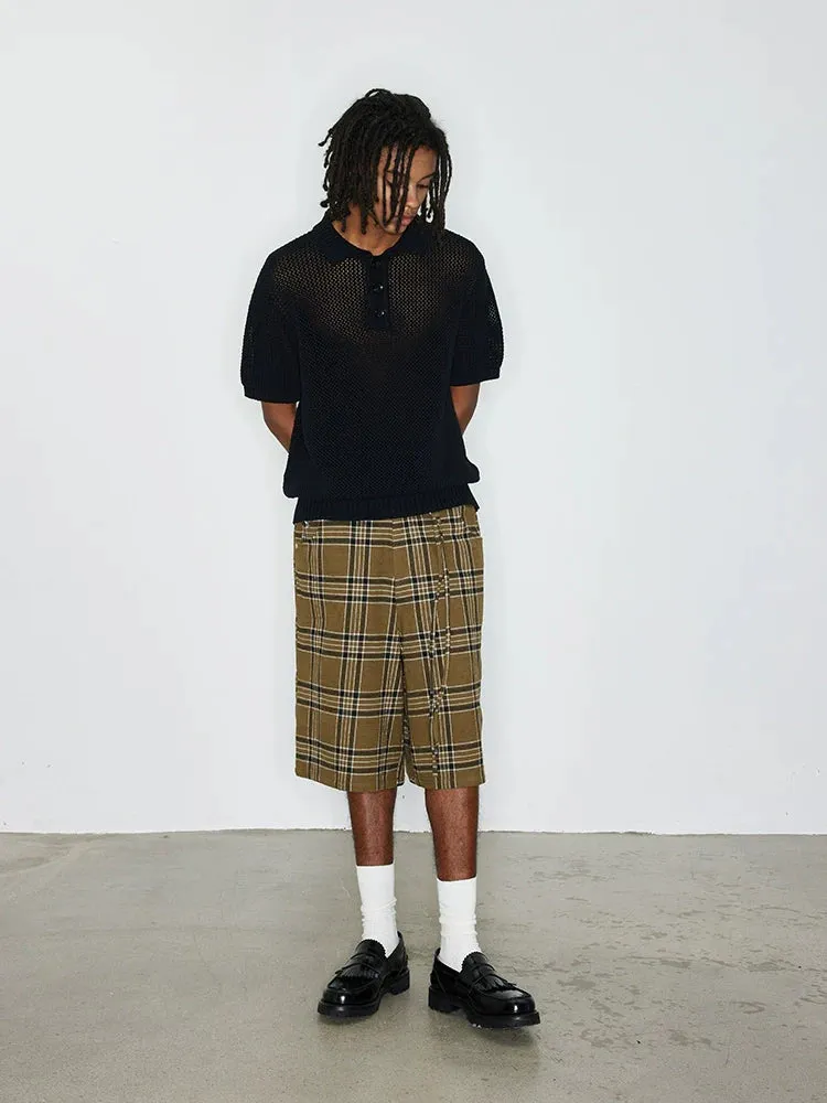 Plaid Knee-Length Shorts