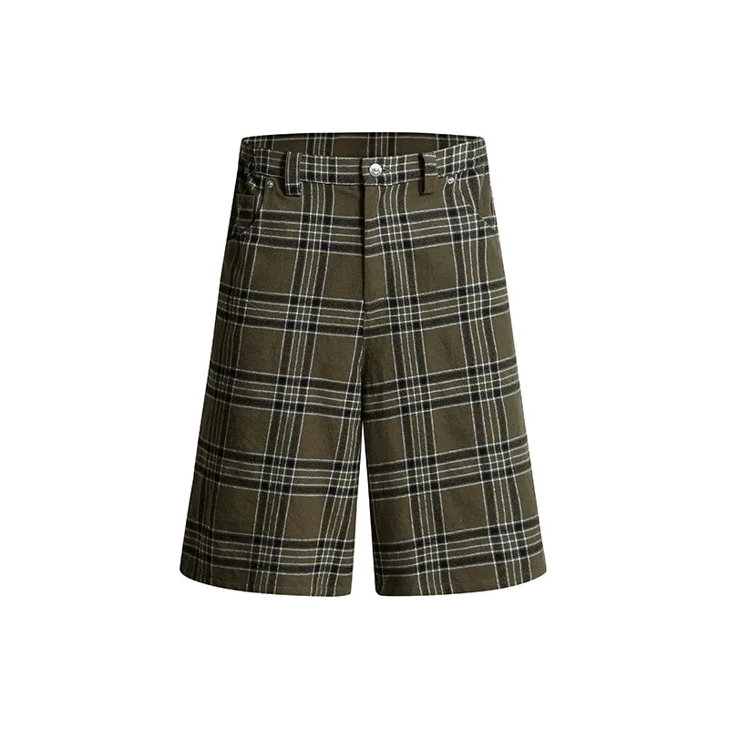 Plaid Knee-Length Shorts