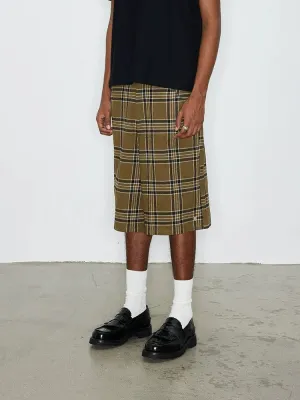 Plaid Knee-Length Shorts