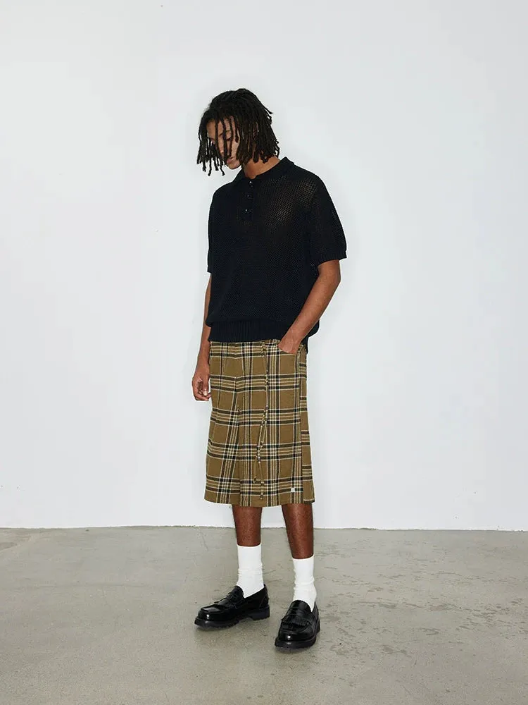 Plaid Knee-Length Shorts