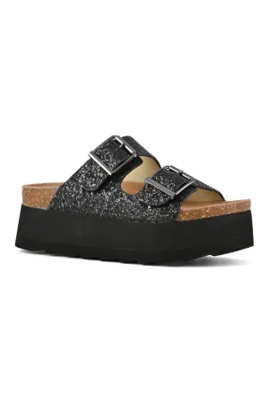 PLATFORM SANDAL IN GLITTER