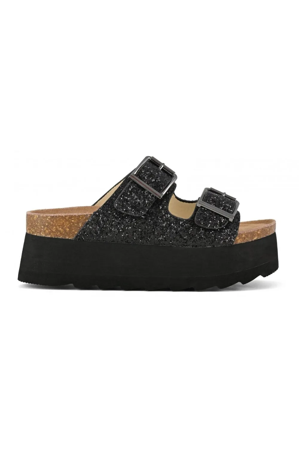 PLATFORM SANDAL IN GLITTER