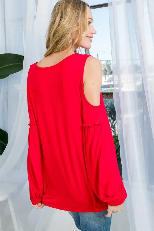 Plus COLDSHOULDER CASUAL BLOUSES TOP