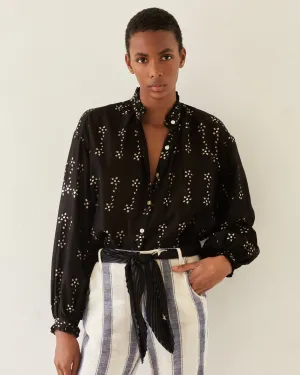 Poet Black Daisy Blouse