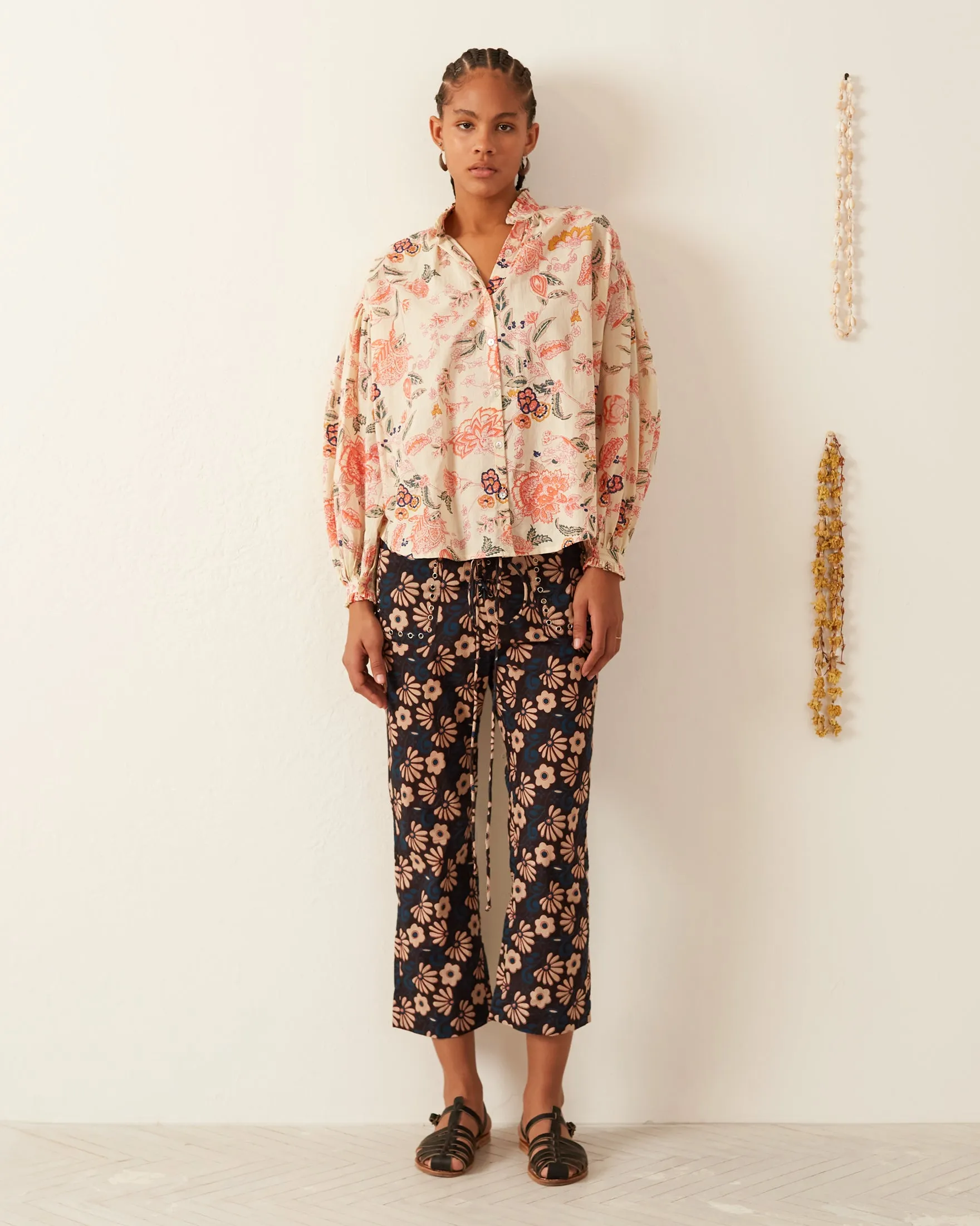 Poet Coral Flower Blouse