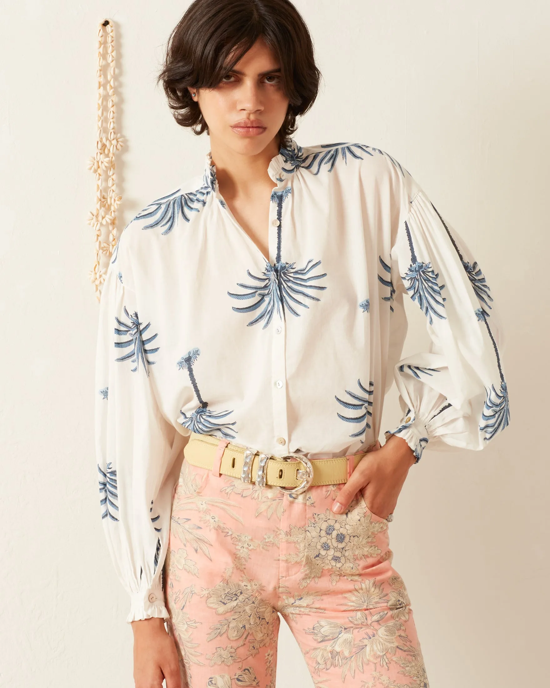 Poet Indigo Palm Blouse