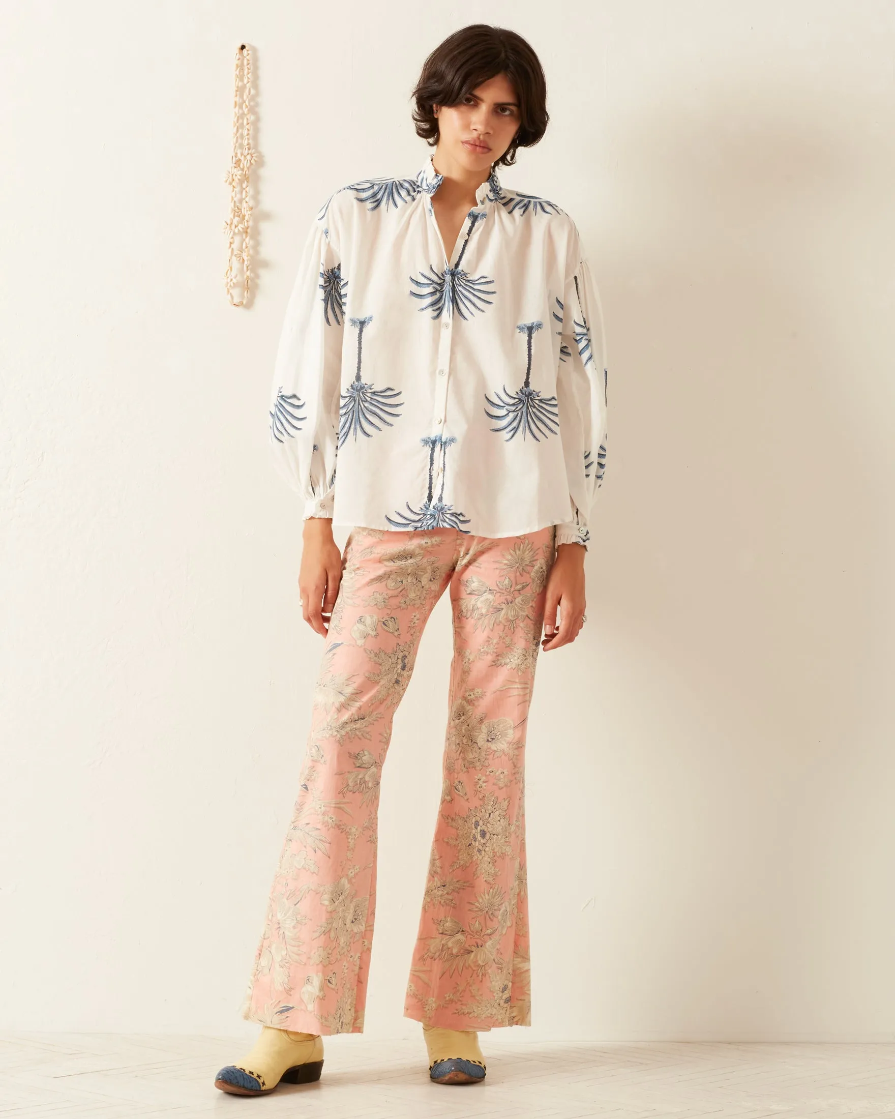 Poet Indigo Palm Blouse