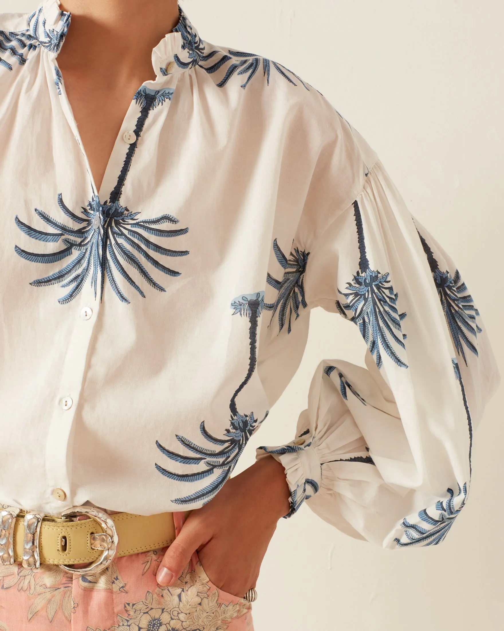 Poet Indigo Palm Blouse