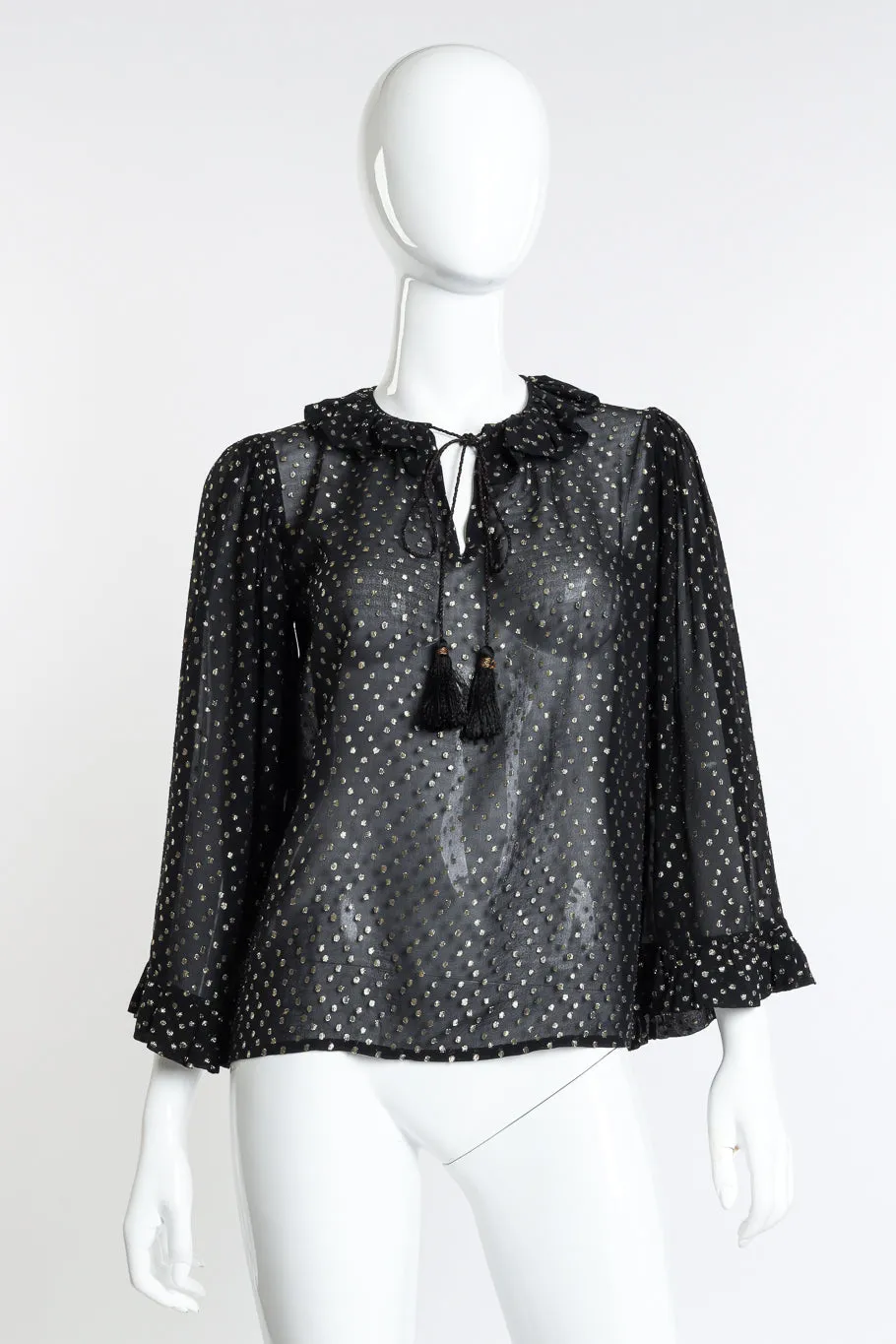 Polka Dot Metallic Blouse