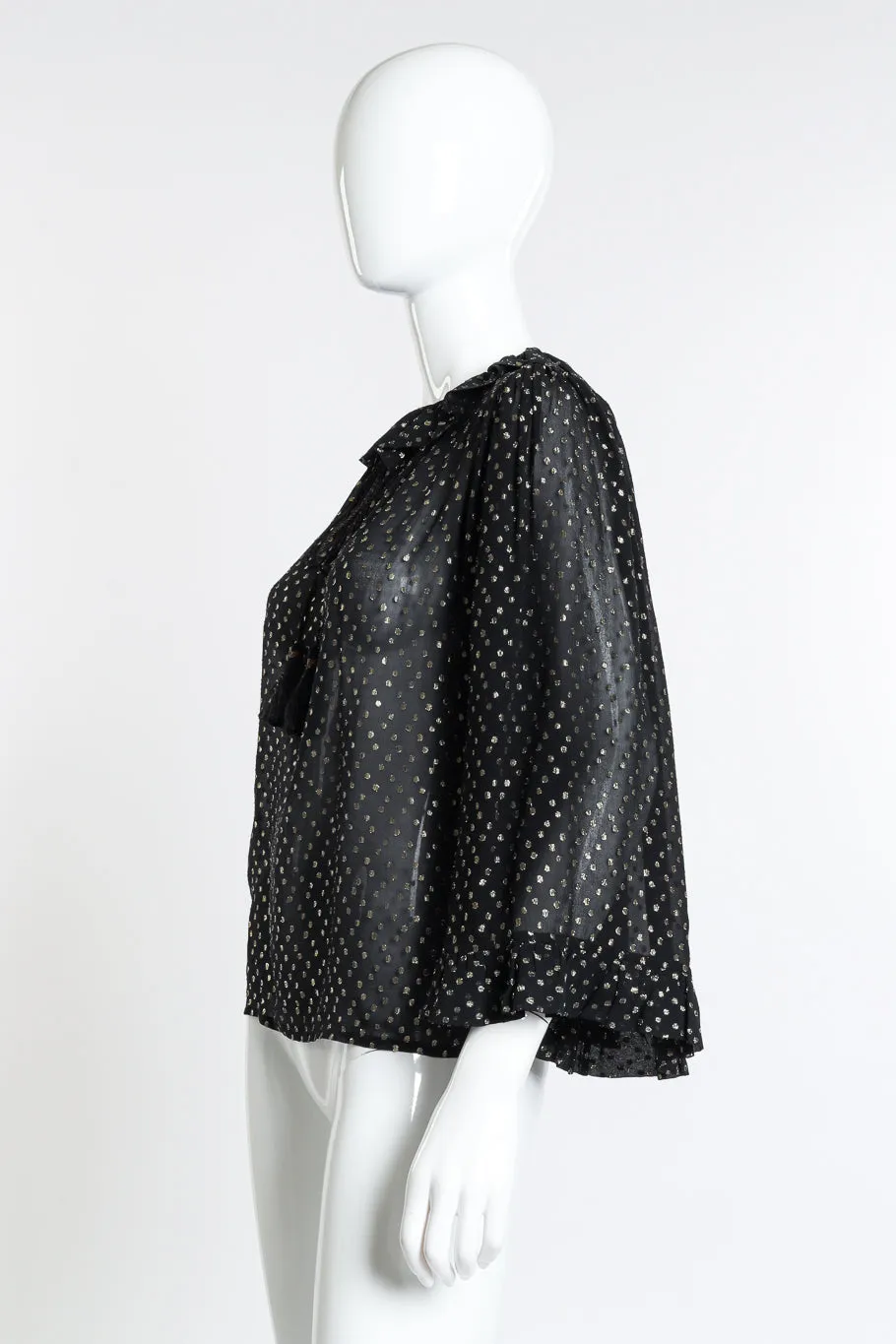 Polka Dot Metallic Blouse