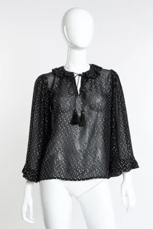 Polka Dot Metallic Blouse