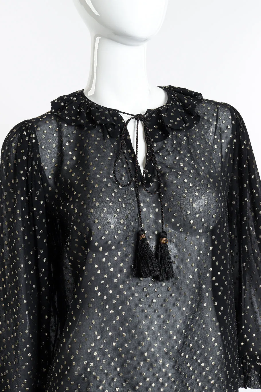Polka Dot Metallic Blouse