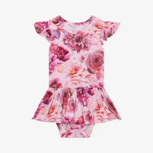 Posh Peanut Amira Ruffled Capsleeve Basic Twirl Skirt Bodysuit