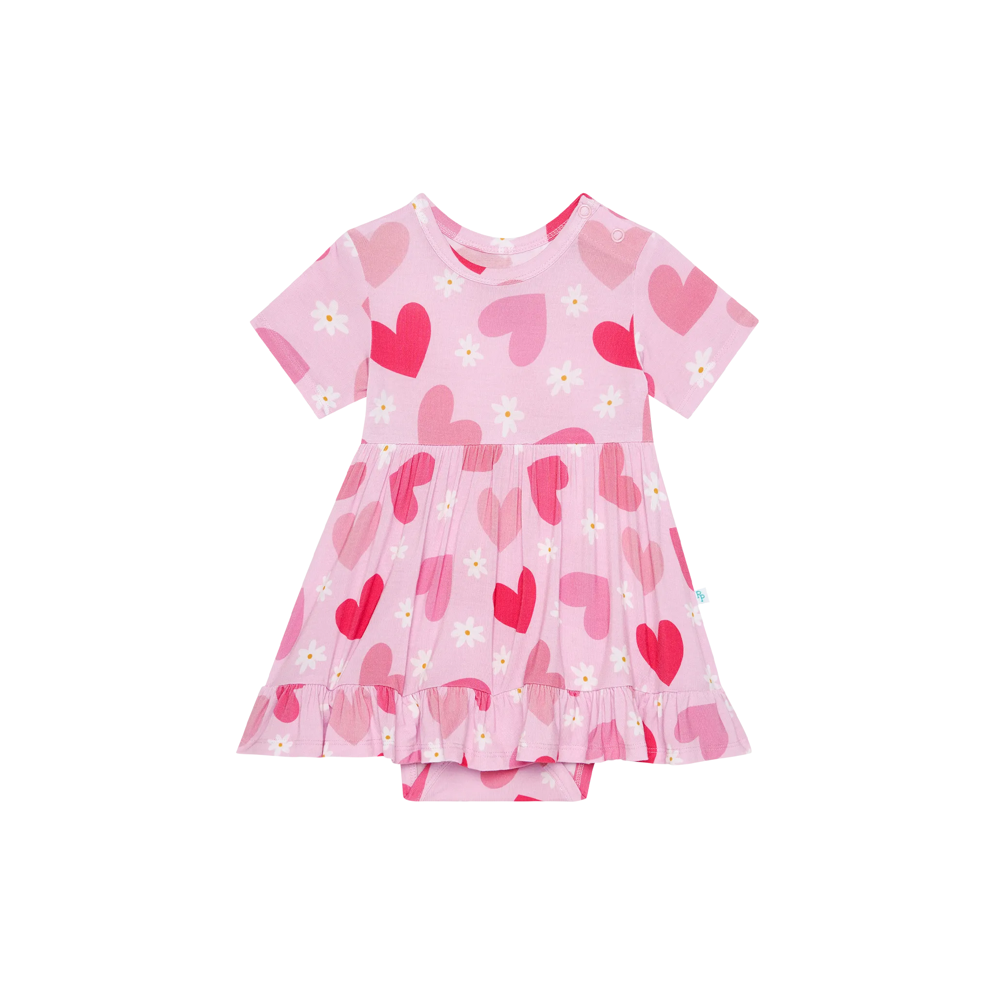 Posh Peanut Daisy Love Short Sleeve Ruffled Bodysuit