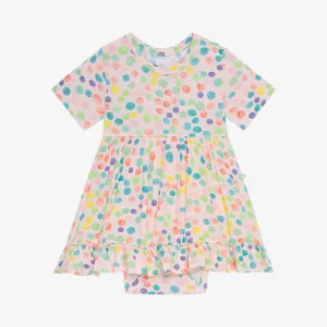 Posh Peanut Estelle Short Sleeve Ruffled Bodysuit Dress