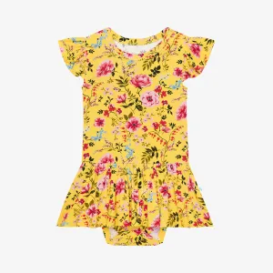 Posh Peanut Kina Ruffled Capsleeve Basic Twirl Skirt Bodysuit
