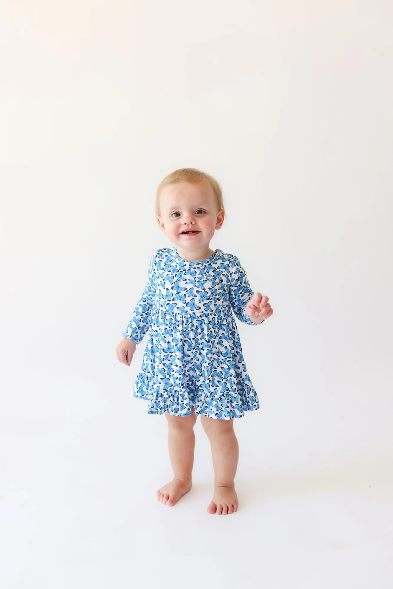 Posh Peanut Nayeli L/S Ruffled Twirl Bodysuit Dress