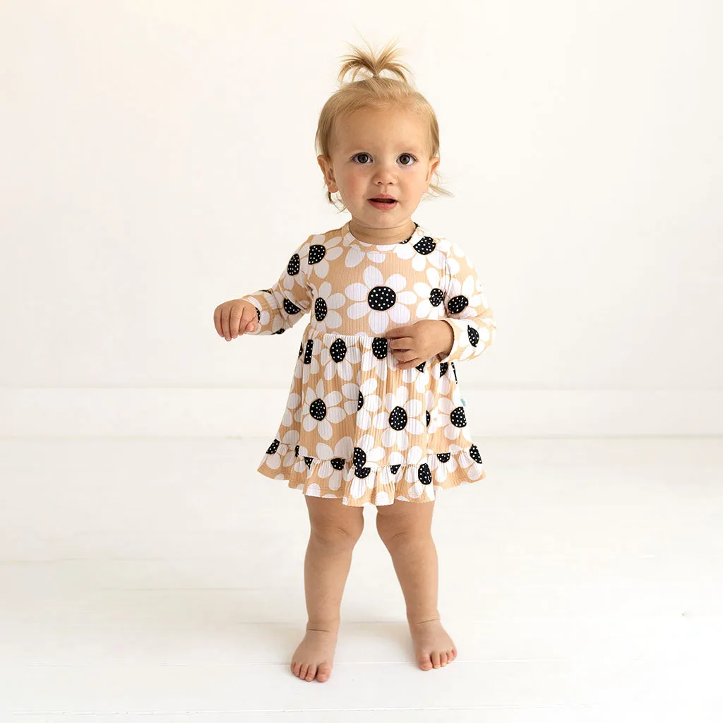 Posh Peanut Reagan L/S Ruffled Bodysuit Dress