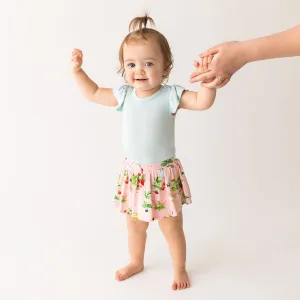 Posh Peanut Ruffled Cap Sleeve Bodysuit and Skort Set in Annabelle