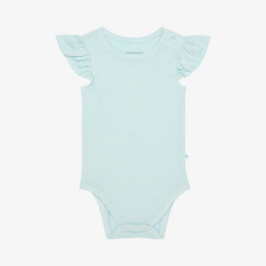 Posh Peanut Ruffled Cap Sleeve Bodysuit and Skort Set in Annabelle